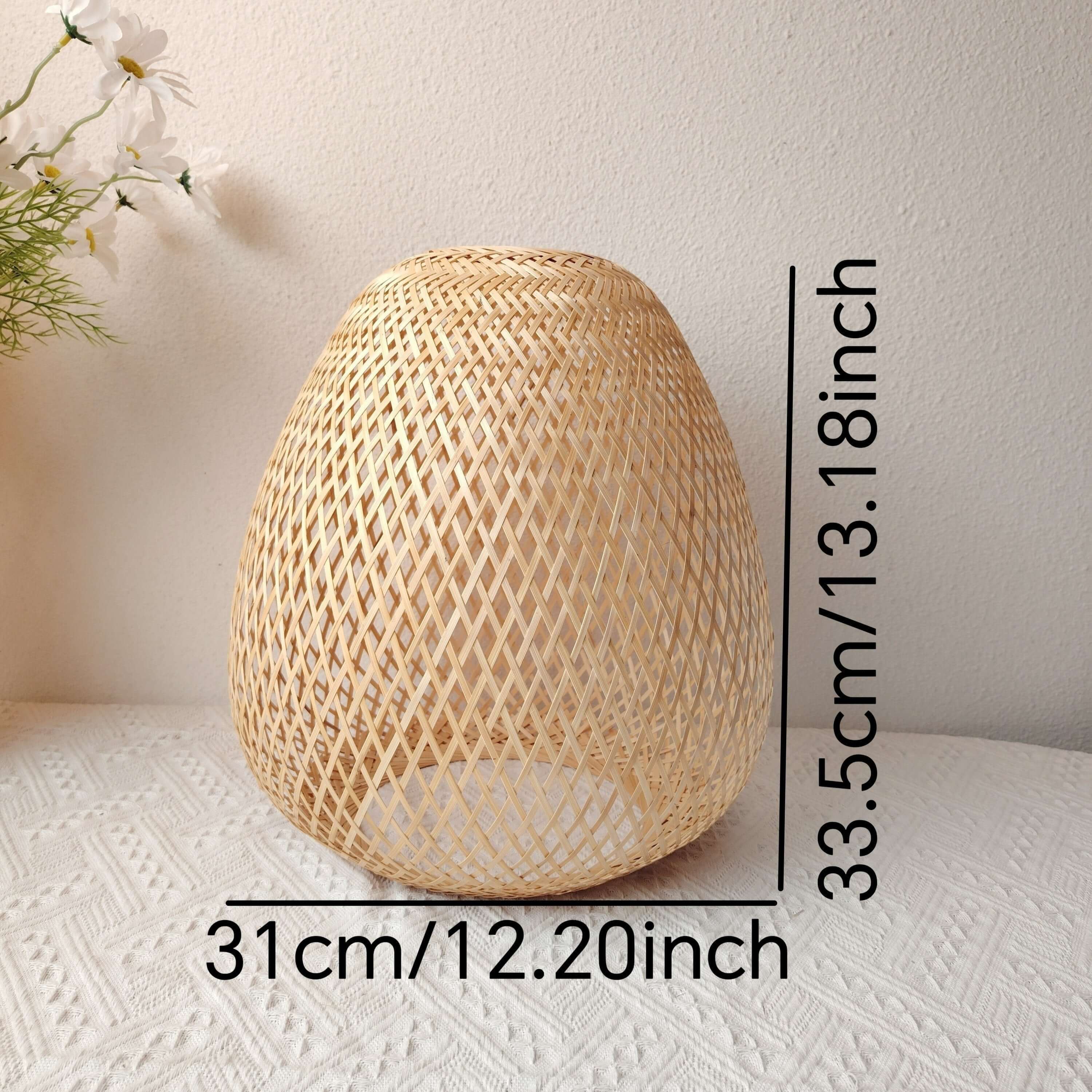 Handwoven Bamboo Pendant Light - Modern Art Deco Style