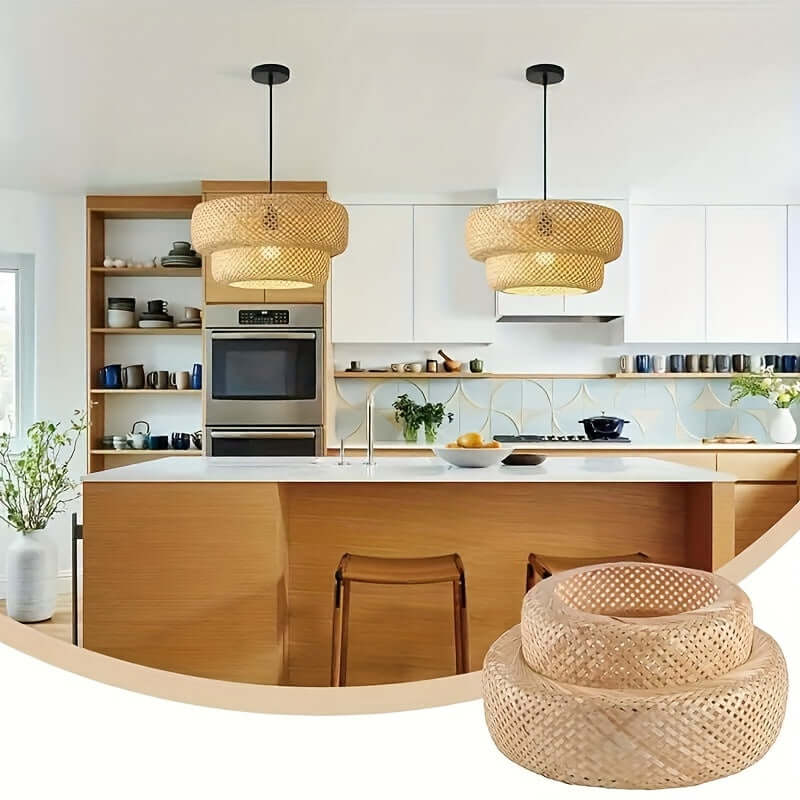 Zen-Chic Bamboo Ambiance: Handcrafted Wireless Bamboo Lampshade