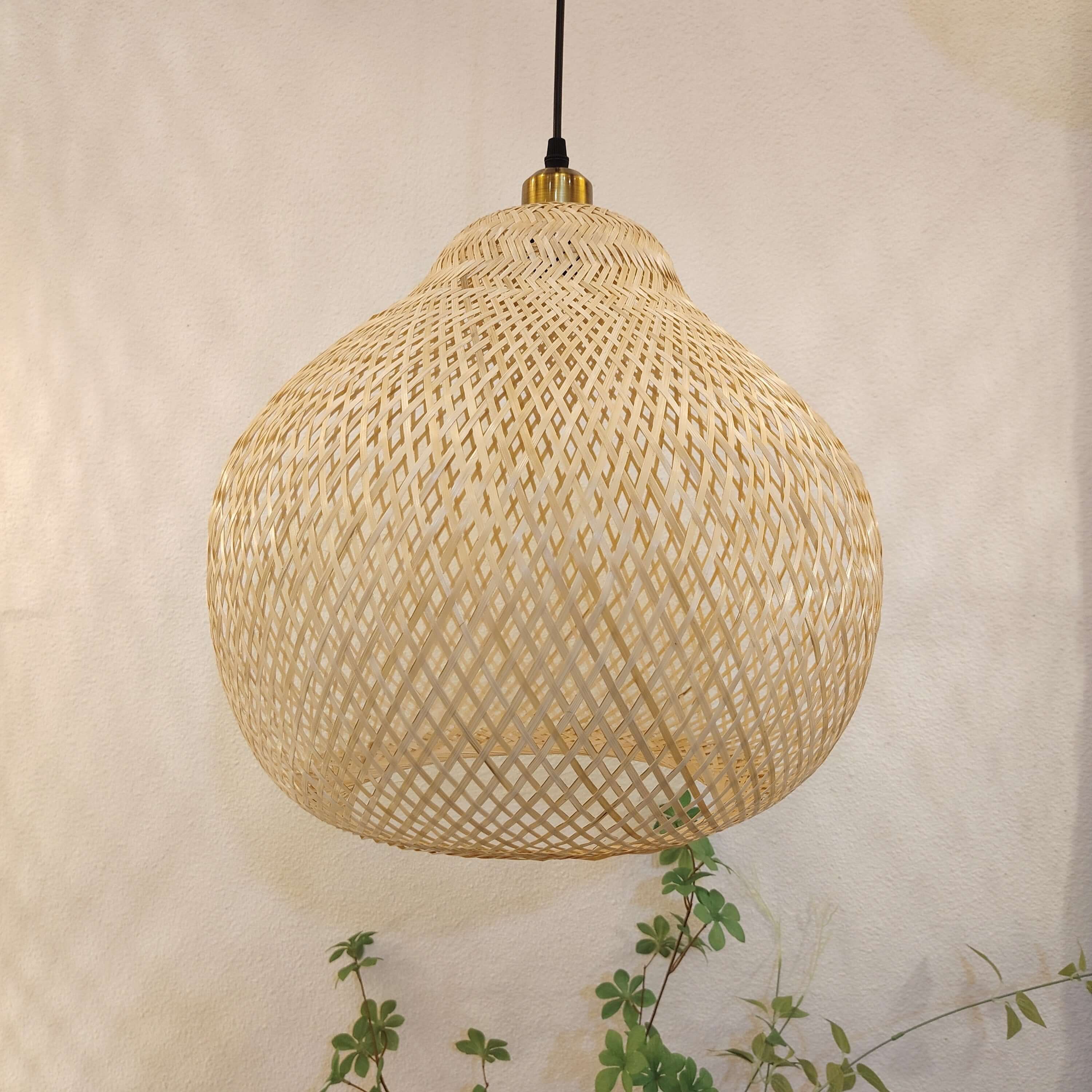 Zen Chic Bamboo Handcrafted Lampshade - Art Deco Elegance for Home Decor