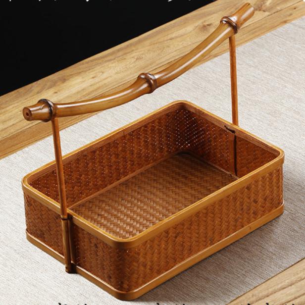Handcrafted Bamboo Basket – Vintage Organizer