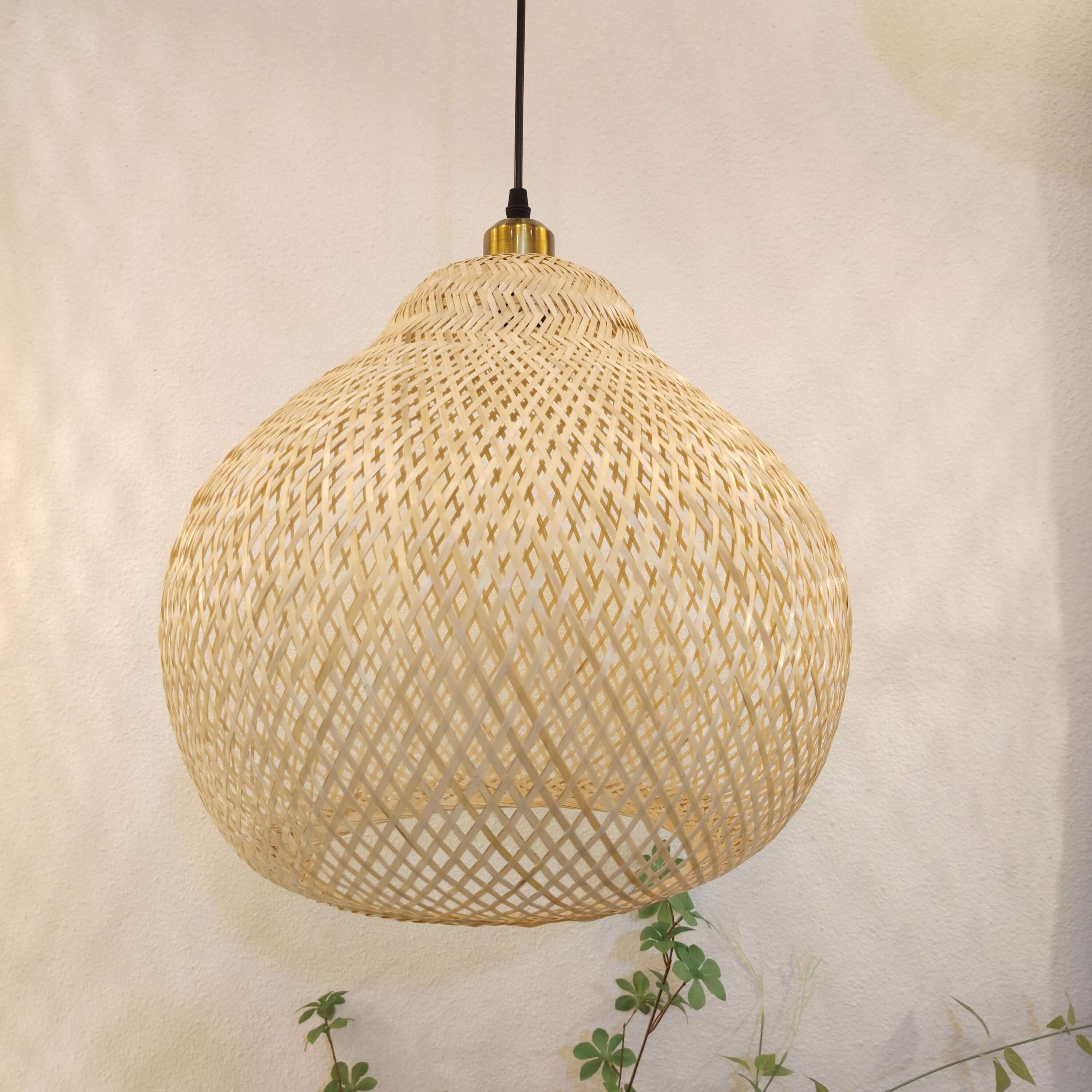 Zen Chic Bamboo Handcrafted Lampshade - Art Deco Elegance for Home Decor
